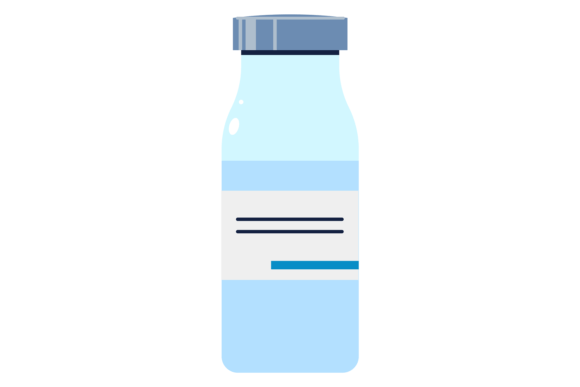 Color Glass Bottle with Injection: A Designer's Vial Icon Asset