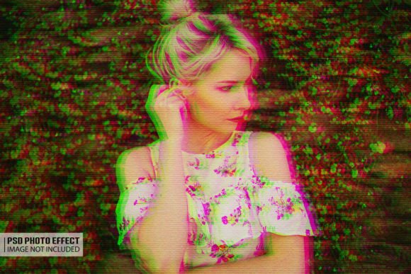 Color Pixel RGB Split Double Color Photo: A Modern Design Asset
