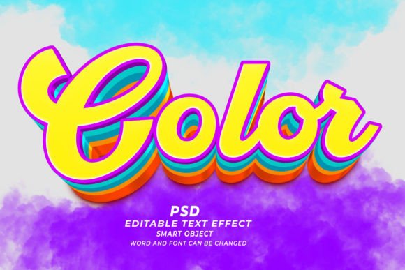 Color PSD 3D Editable Text Effect: Elevate Your Designs Instantly