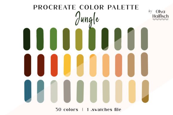 Escape to the Canopy: A Guide to the Jungle Procreate Color Swatches Palette