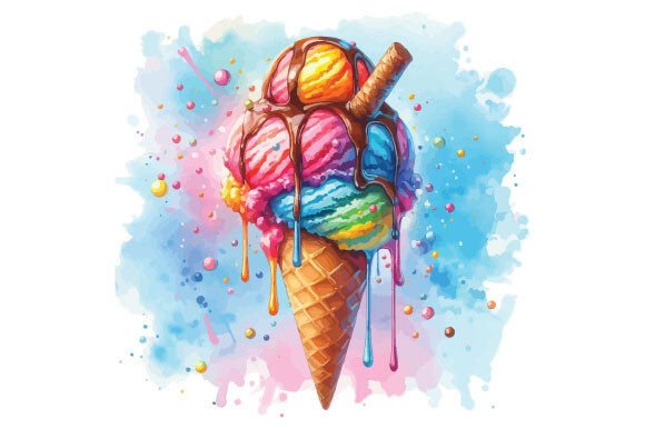 Exploring the Water Color Ice Cream Vector Font