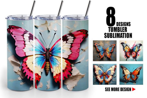Tumbler Butterfly Vibrant Color: A Designer's Palette for Bold Branding