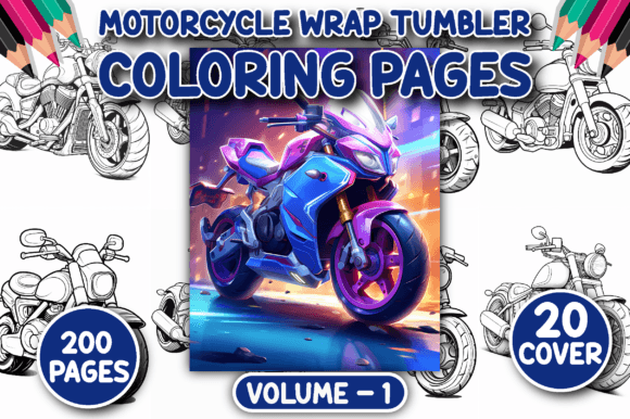 Unleash Creativity: 200 Motorcycle Wrap Tumbler Color Pages