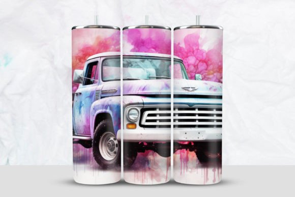 Water Color Vehicle with Floral Tumbler: Design Asset Deep Dive